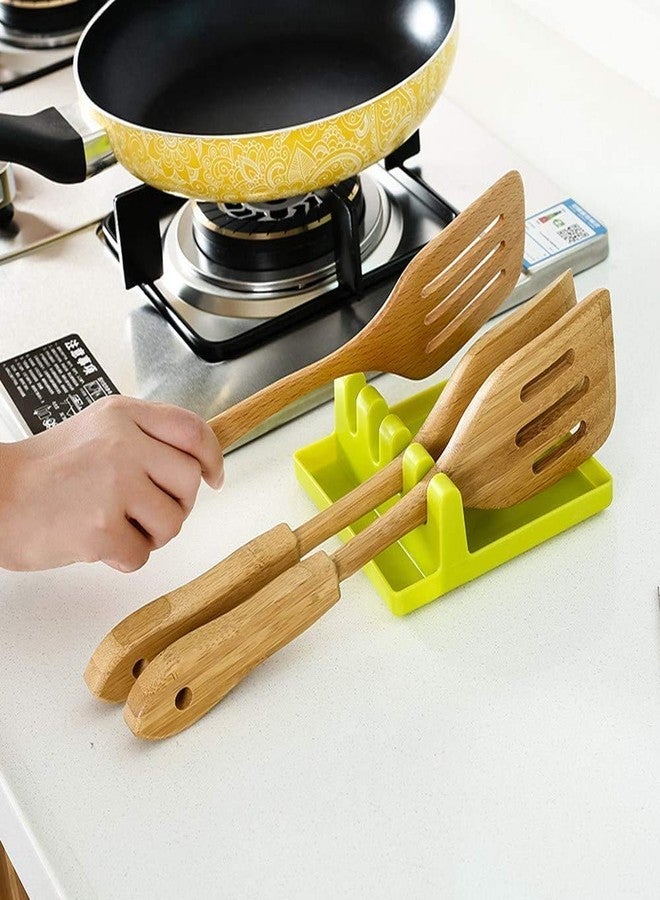 Orrda Utensil Storage Rack - 4 Slots Plastic Spoon Rest Mat Stand Cooking Spatula Holder Tray - Chopsticks Holder Spoons Pad Kitchen Utensil (2 Pcs) (Multi Color) - Image 4